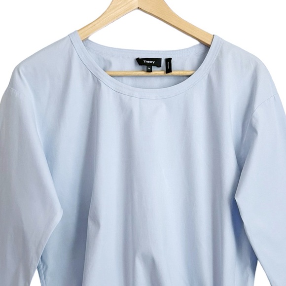 Theory Serah Stretch Cotton Side Tie Poplin Top Size Medium - Picture 5 of 13